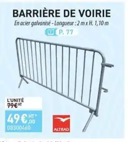 Loxam ALTRAD Barrière de voirie offre