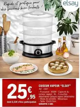 E.Leclerc Cuiseur Vapeur “Elsay” offre