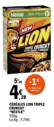 E.Leclerc Céréales Lion Triple Crunchy Nestlé offre
