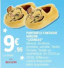 E.Leclerc Pantoufle Fantaisie Garçon Licences offre