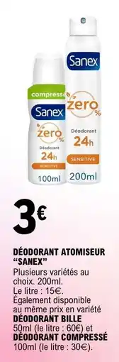 E.Leclerc Déodorant Atomiseur Sanex offre