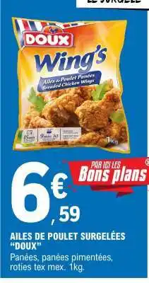 E.Leclerc AILES DE POULET SURGELÉES “DOUX” offre