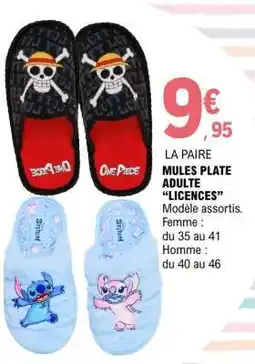 E.Leclerc MULES PLATE ADULTE “LICENCES” offre