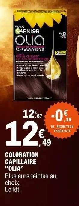 E.Leclerc COLORATION CAPILLAIRE “OLIA” offre