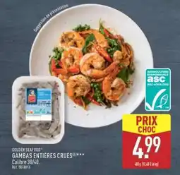 ALDI GOLDEN SEAFOOD GAMBAS ENTIÈRES CRUES offre