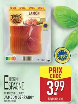 ALDI TESOROS DEL SUR JAMBON SERRANO offre