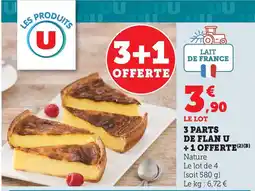 Super U 3 parts de flan u +1 offerte offre