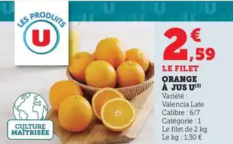 Super U Orange à jus u offre