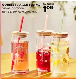Gifi Gobelet paille 600 ml offre
