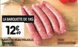 Supeco Saucisse veau/volaille chorizo offre