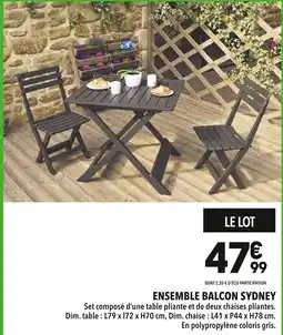 Supeco Ensemble balcon sydney offre