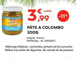 Cabesto Pâte a colombo offre