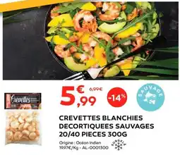 Cabesto Crevettes blanchies decortiquees sauvages 20/40 pieces offre