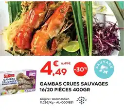 Cabesto Gambas crues sauvages 16/20 pièces 400gr offre