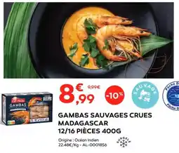 Cabesto Gambas sauvages crues madagascar 12/16 pièces offre