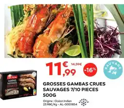 Cabesto Grosses gambas crues sauvages 7/10 pieces offre