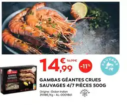 Cabesto Gambas géantes crues sauvages 4/7 pièces offre