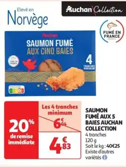 Auchan Supermarché Saumon fumé aux 5 baies auchan collection offre