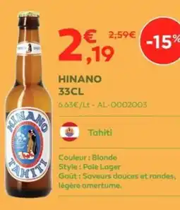 Cabesto HINANO offre