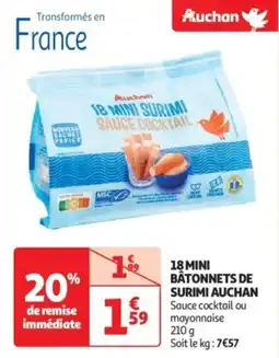 Auchan Supermarché 18 mini bâtonnets de surimi auchan offre