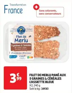 Auchan Supermarché Filet de merlu pané aux 5 graines & céréales l'assiette bleue offre