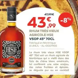 Cabesto HSE Rhum très vieux agricole offre