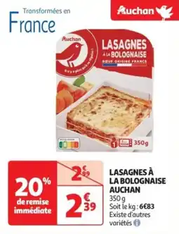 Auchan Supermarché Lasagnes à la bolognaise auchan offre