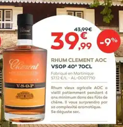 Cabesto CLEMENT Rhum aoc vsop 40° offre