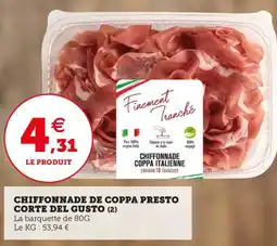 Utile CORTE DEL GUSTO Chiffonnade de coppa presto offre