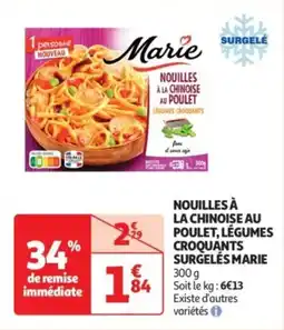 Auchan Supermarché Nouilles a la chinoise au poulet légumes croquants surgelés marie offre