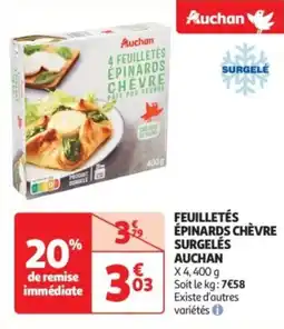Auchan Supermarché Feuilletés épinards chèvre surgelés auchan offre