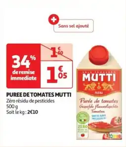 Auchan Supermarché Puree de tomates mutti offre