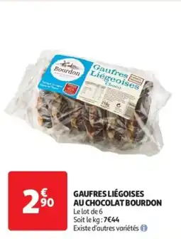 Auchan Supermarché Gaufres liégoises au chocolat bourdon offre