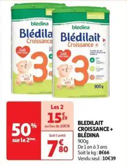 Auchan Supermarché Bledilait croissance + blédina offre
