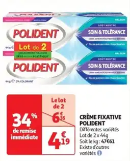 Auchan Supermarché Crème fixative polident offre