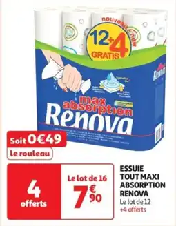 Auchan Supermarché Essuie tout maxi absorption renova offre