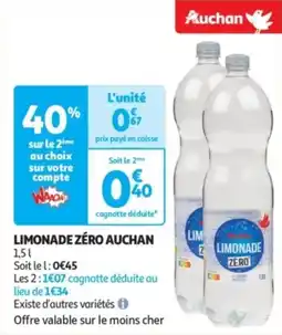 Auchan Supermarché Limonade zéro auchan offre