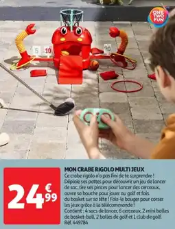 Auchan Supermarché Mon crabe rigolo multi jeux offre