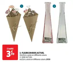 Auchan Supermarché Fleurs en bois actuel offre