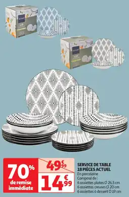 Auchan Supermarché Service de table 18 pièces actuel offre
