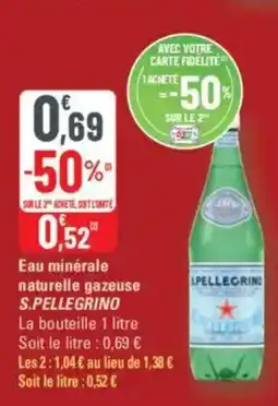 G20 Eau minérale naturelle gazeuse spellegrino offre