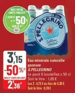 G20 Eau minérale naturelle gazeuse s.pellegrino offre