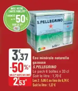 G20 Eau minérale naturelle gazeuse s.pellegrino offre