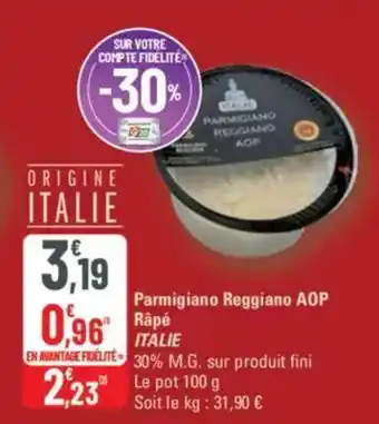G20 Parmigiano reggiano aop rape italie offre