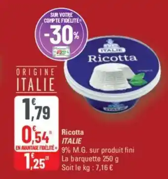 G20 Ricotta italie offre