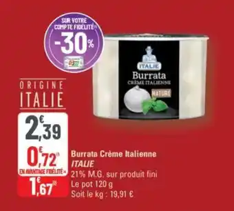 G20 Burrata crème italienne italie offre