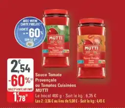 G20 Sauce tomate ou tomates cuisinées mutti offre