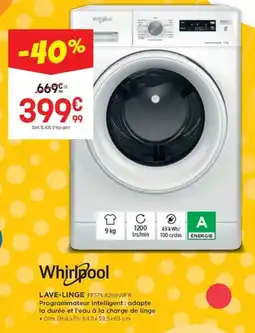 Pulsat WHIRPOOL Lave-linge ffspl9269wfr offre