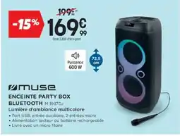 Pulsat MUSE Enceinte party box bluetooth m-1937dj offre