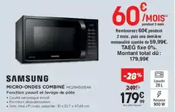 Pulsat SAMSUNG Micro-ondes combiné mc28h5015ak offre